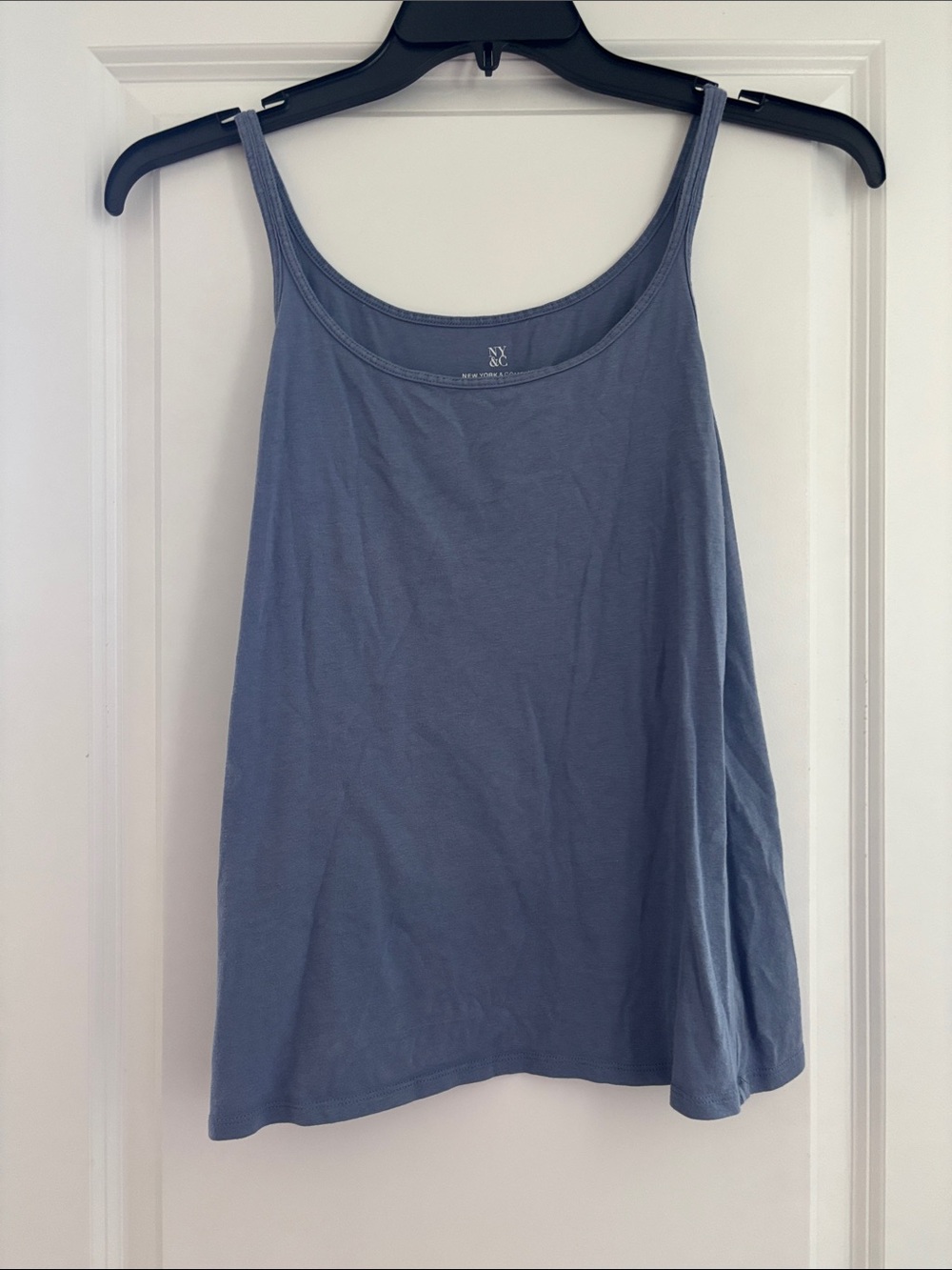 New York & Company Dusty Blue Scoop Neck Tank Top